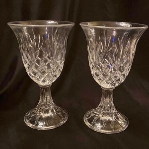 Pair Crystal Hurricane Candle Holders
